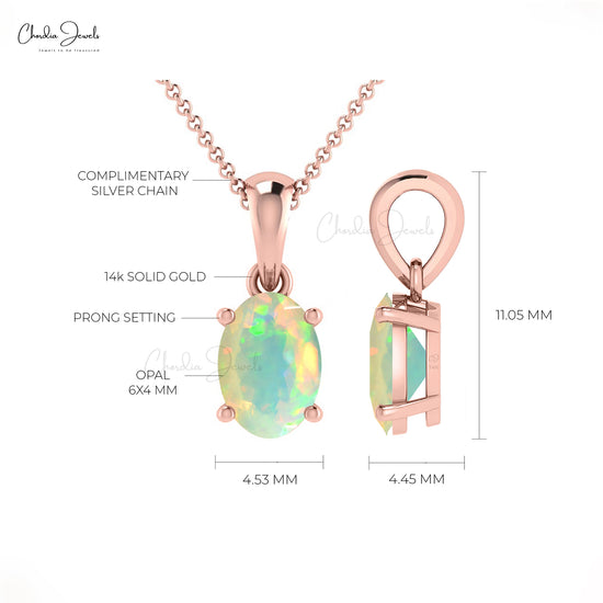 Load image into Gallery viewer, 14K OPAL DAINTY PENDANT
