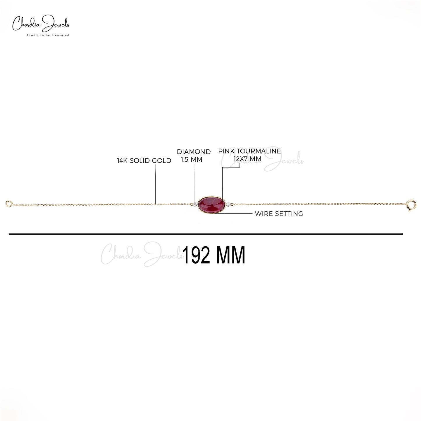 Luxury Gold Bracelet With G-H White Diamonds & Tourmaline