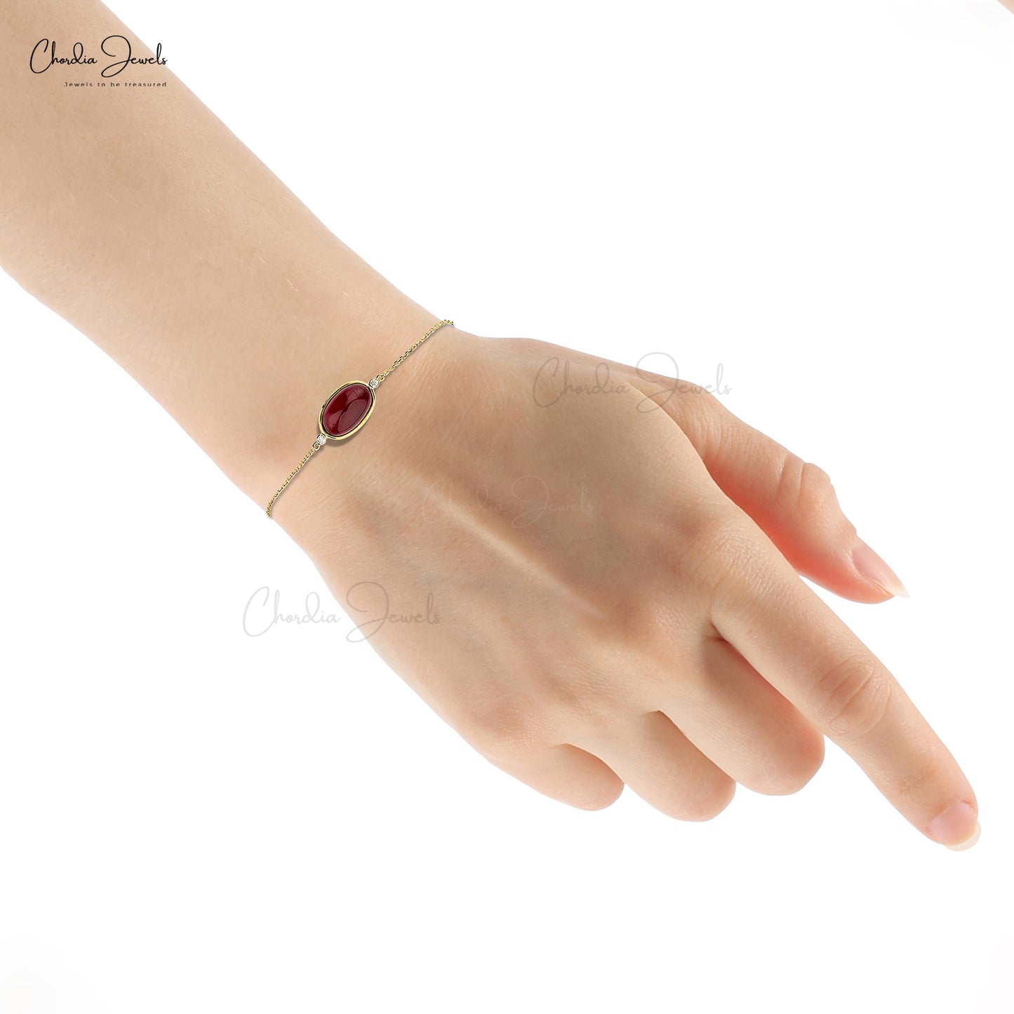 Handcrafted 3-Stone Gemstone Bracelet in Solid 14k Gold