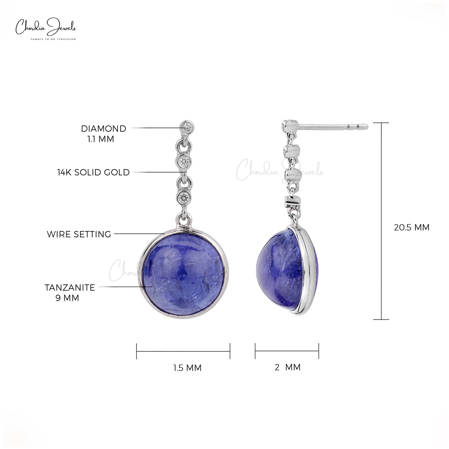 Buy Tanzanite Diamond Earrings