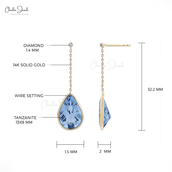 14k Solid Gold December Birthstone Earrings