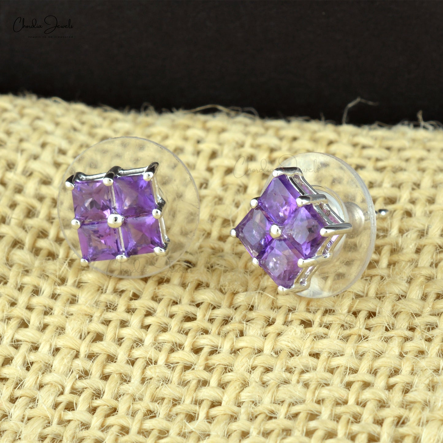 Buy Amethyst Cluster Earrings
