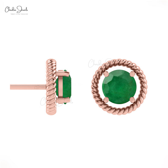 Create unforgettable moments with our emerald studs.