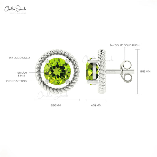 Peridot Spiral Studs