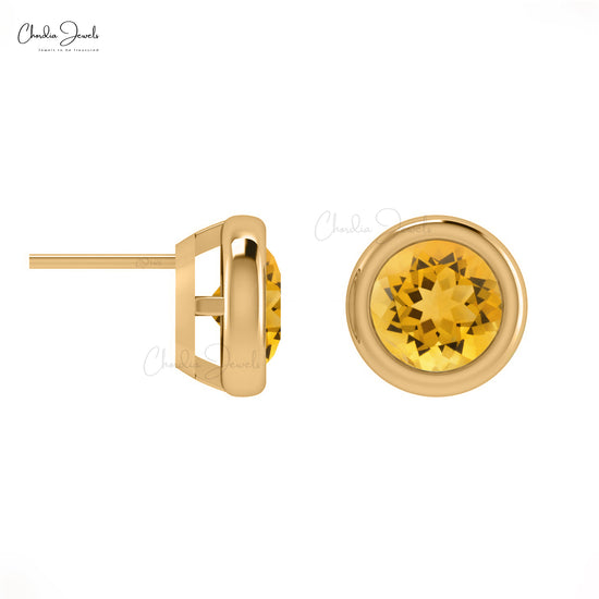 Round Citrine Earrings