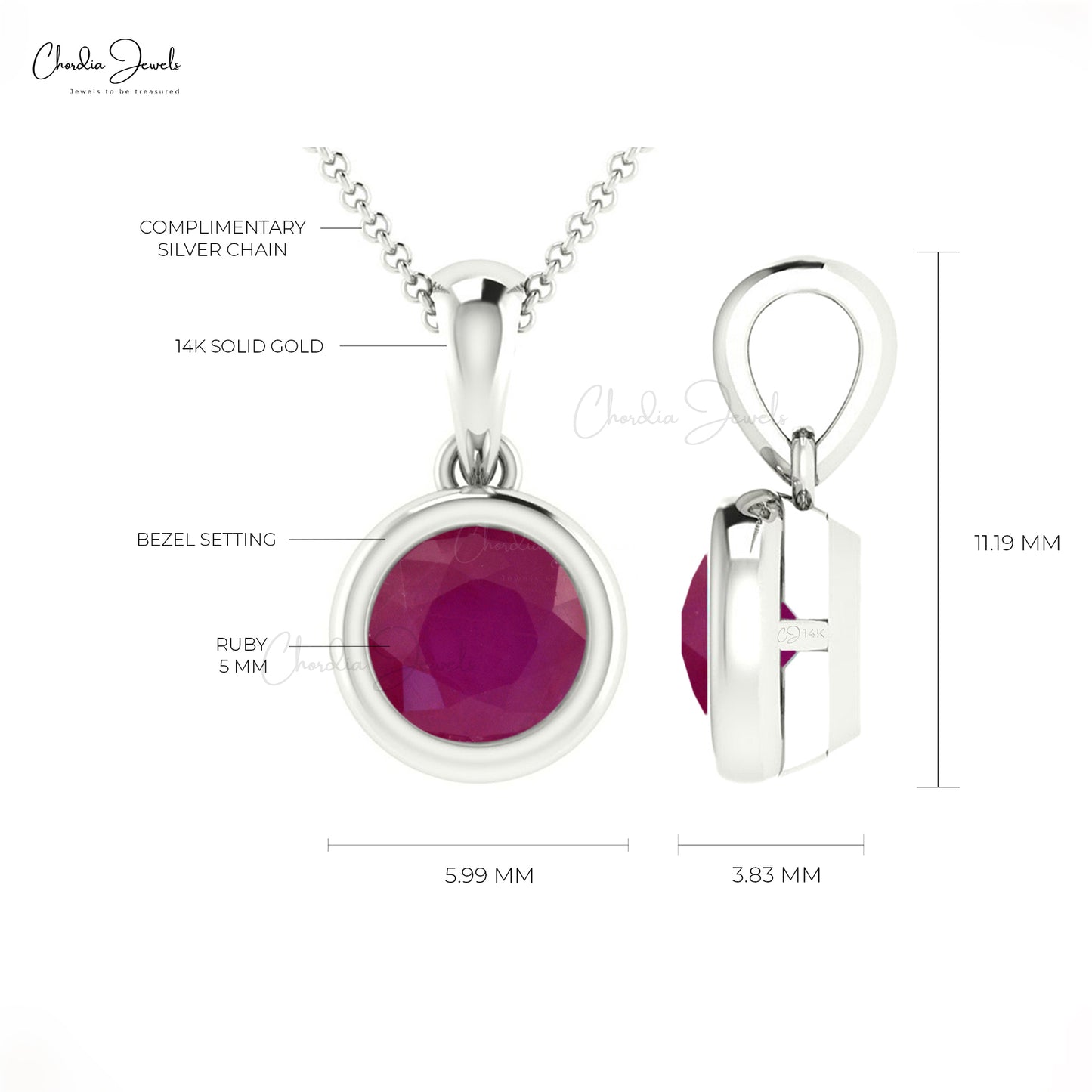 Buy Ruby Solitaire Pendant