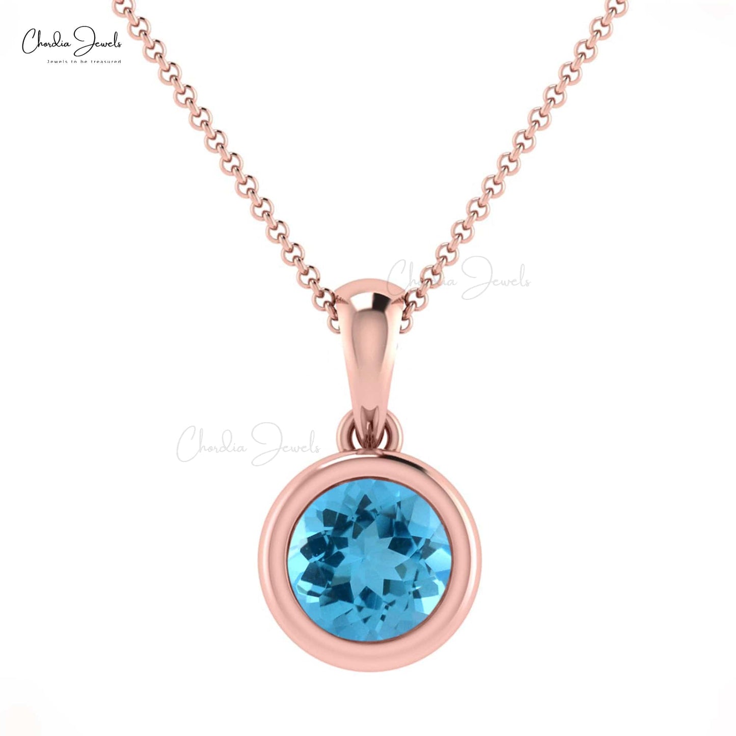 Swiss Blue Topaz Pendant