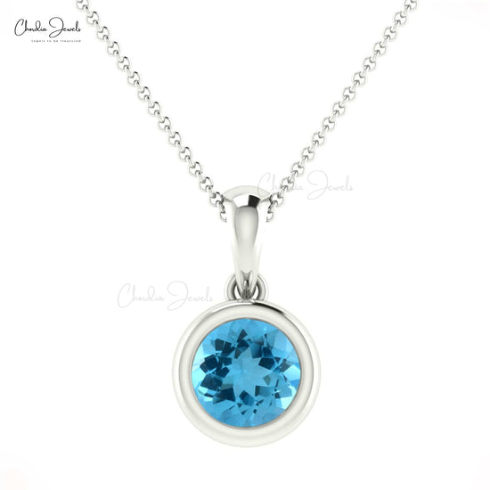 Swiss Blue Topaz Pendant