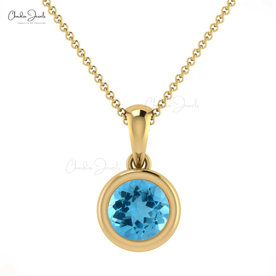 Swiss Blue Topaz Pendant