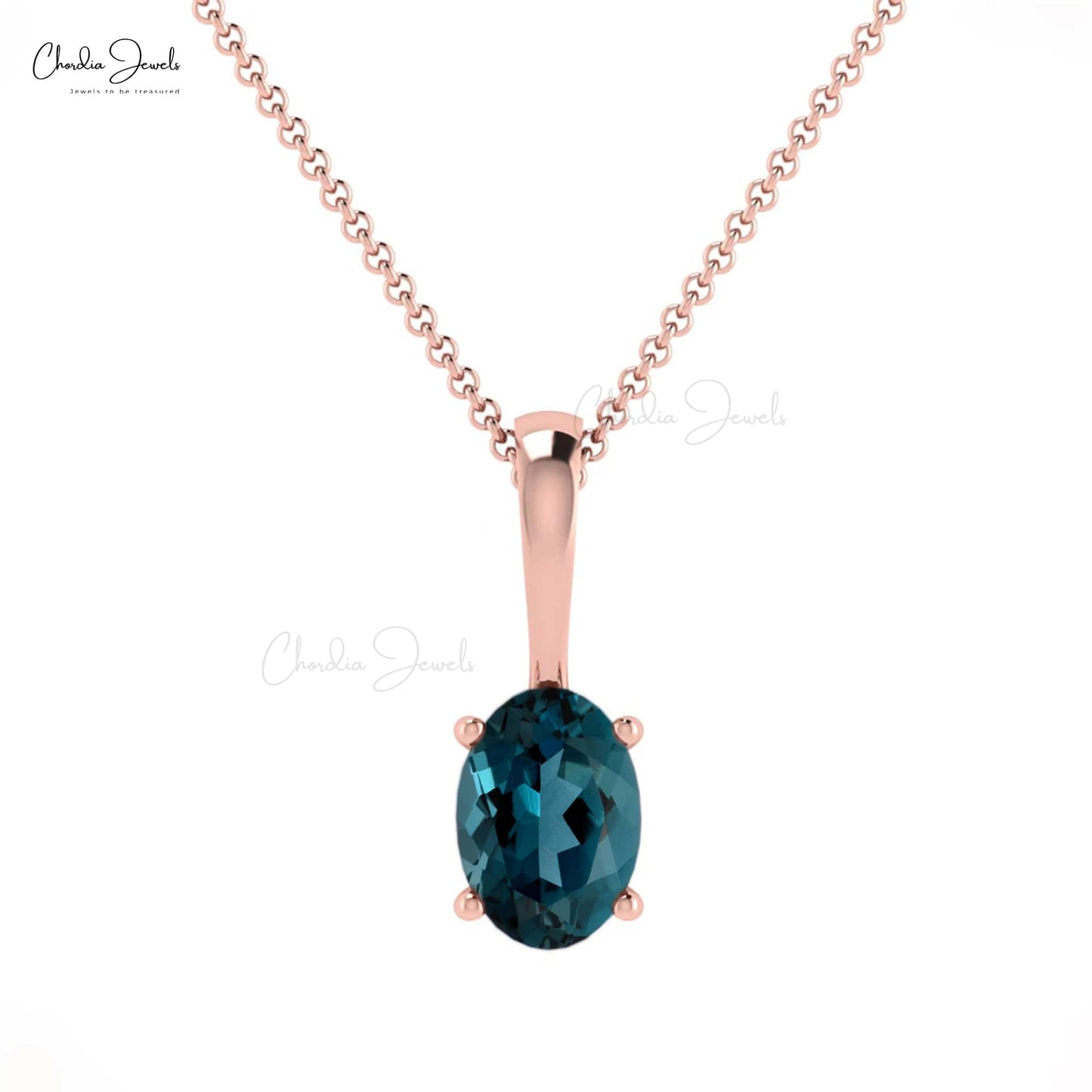 London Blue Topaz Solitaire Pendant