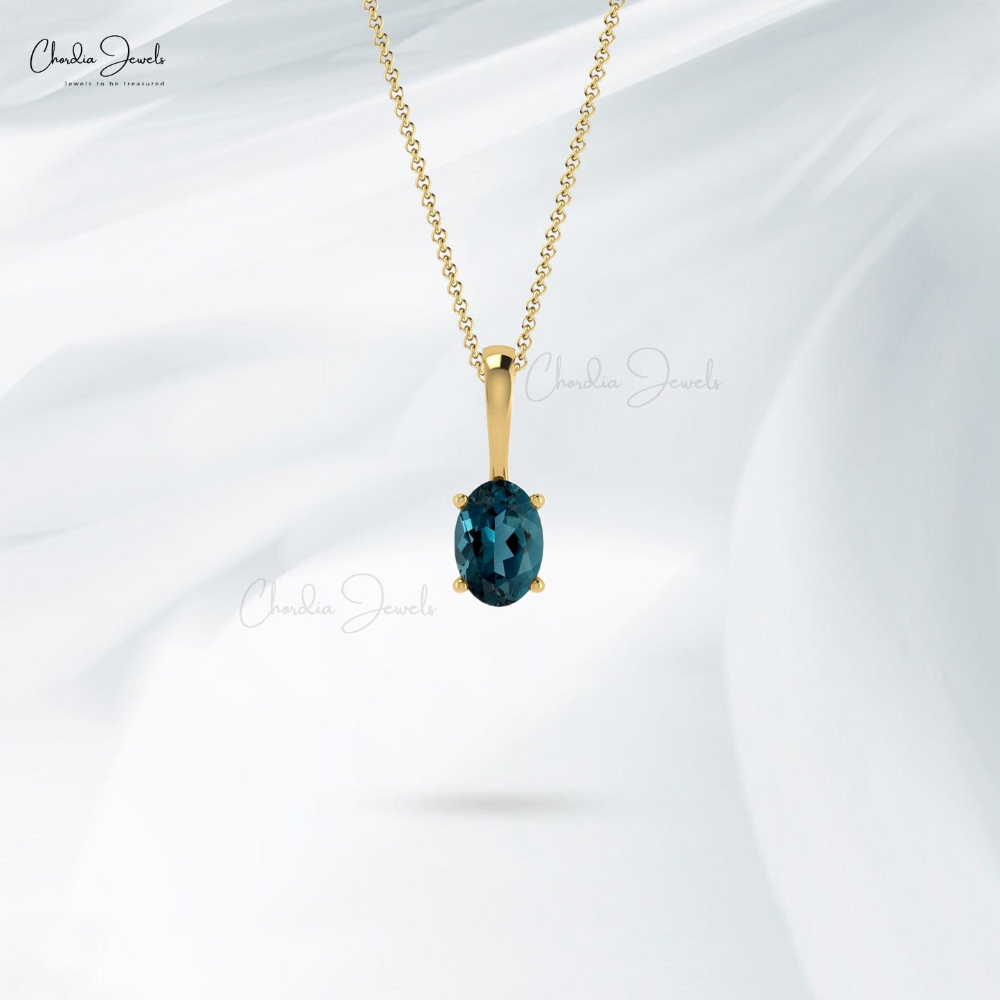 London Blue Topaz Solitaire Pendant