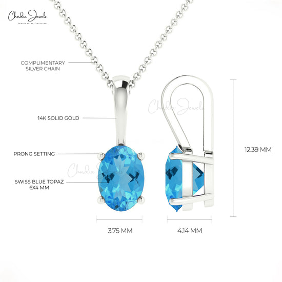 Shop Swiss Blue Topaz Pendant