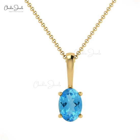 Load image into Gallery viewer, Shop Swiss Blue Topaz Pendant
