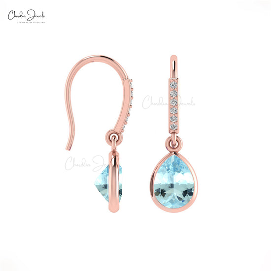 Load image into Gallery viewer, aquamarine dangle earrings
