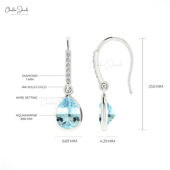 aquamarine and diamond earrings