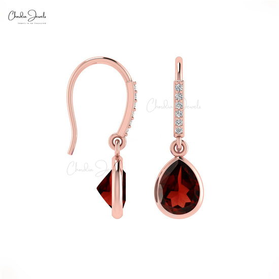 14k gold garnet earrings