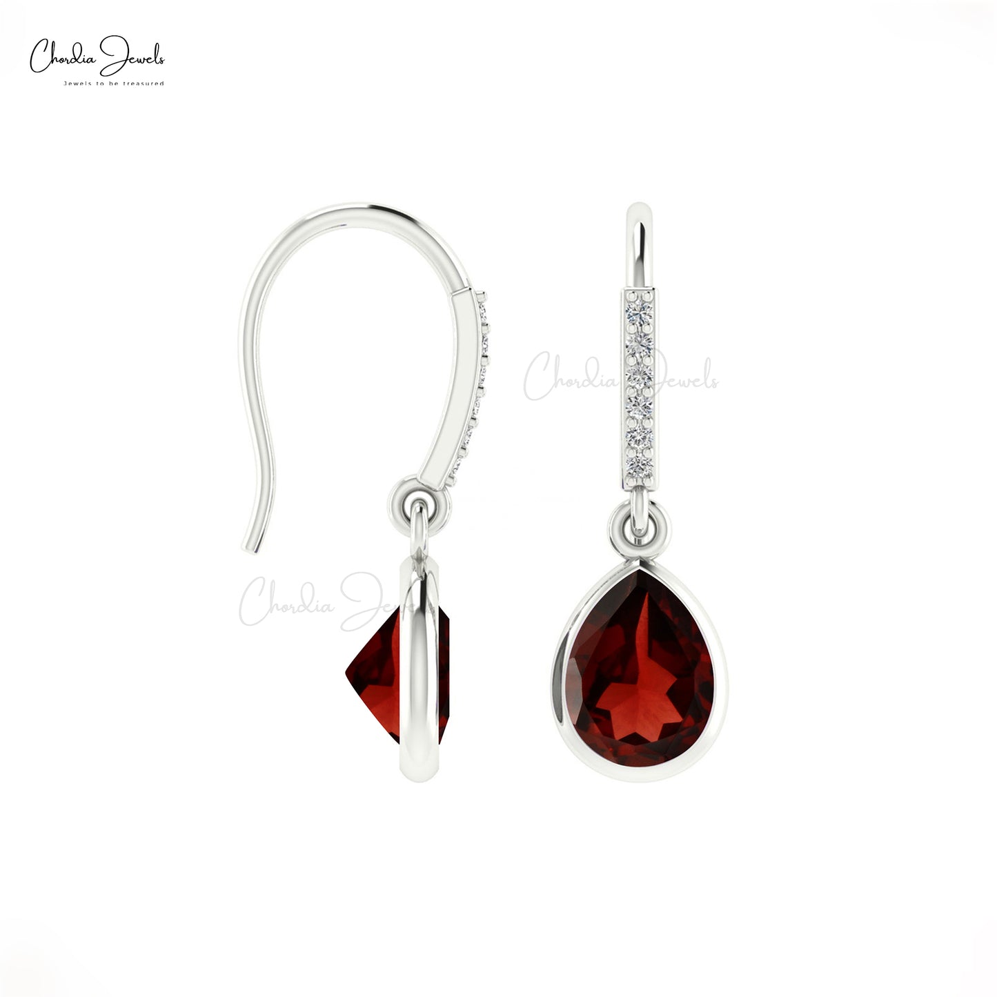 garnet drop dangle earrings