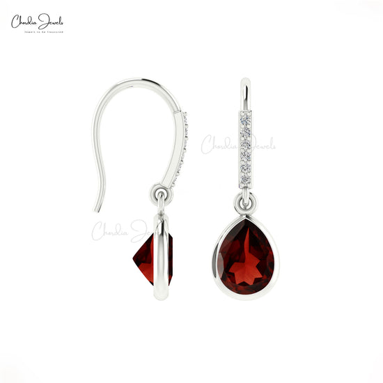 garnet drop dangle earrings