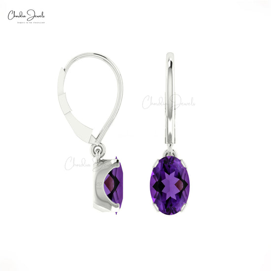 Buy Real Amethyst Dangling Earrings