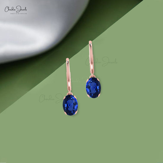 Load image into Gallery viewer, 14k gold sapphire earrings
