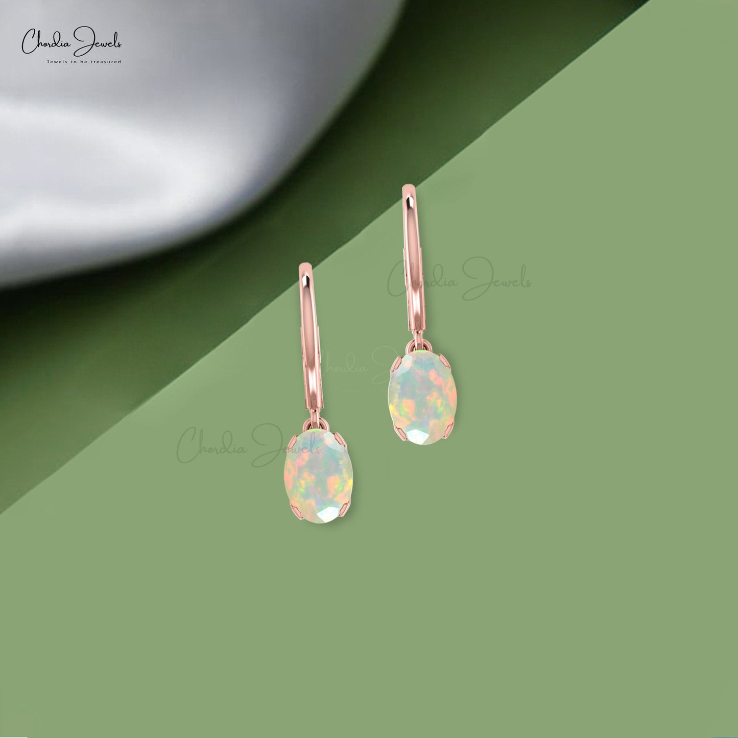 leverback opal dainty earrings