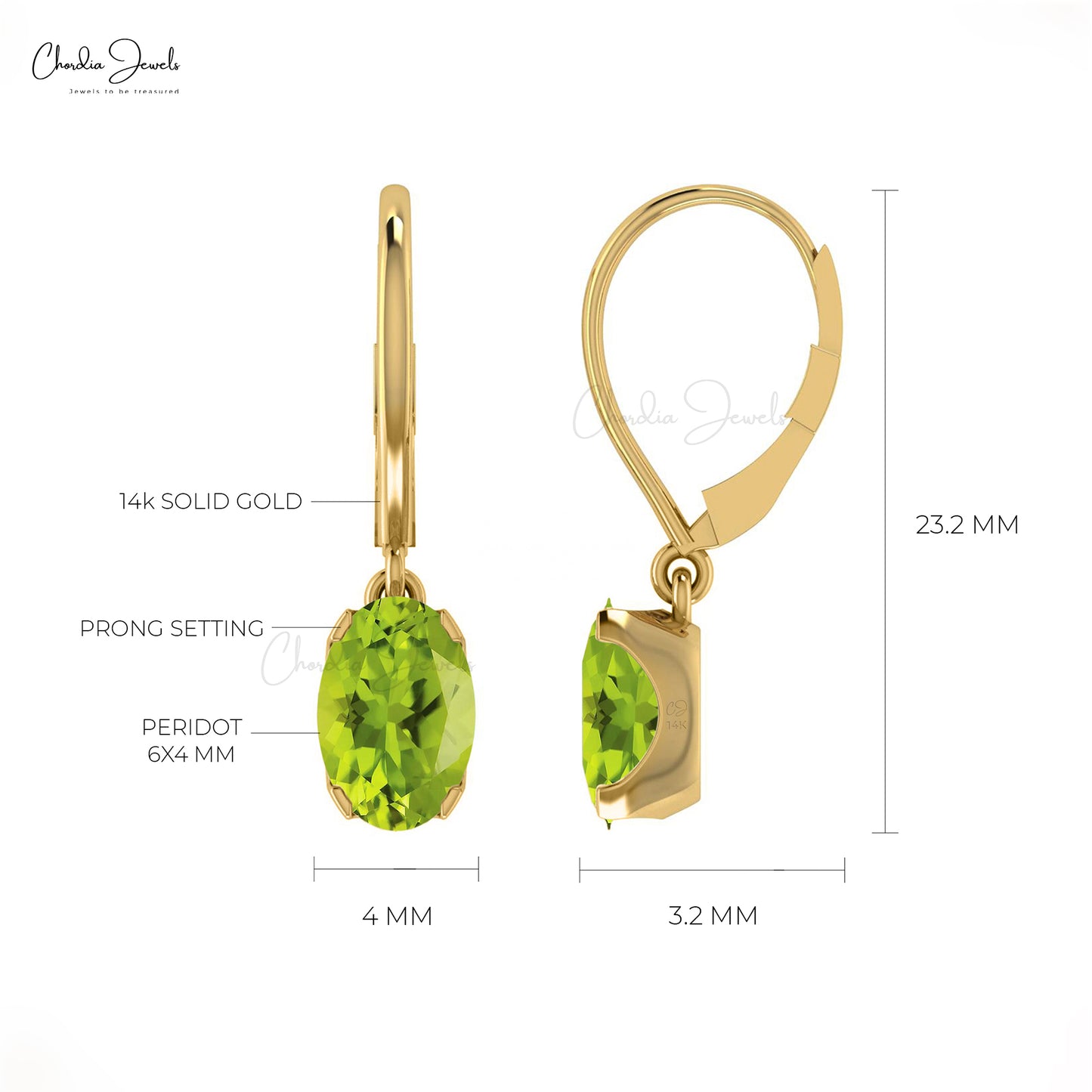 Oval Cut Gemstone Earrings