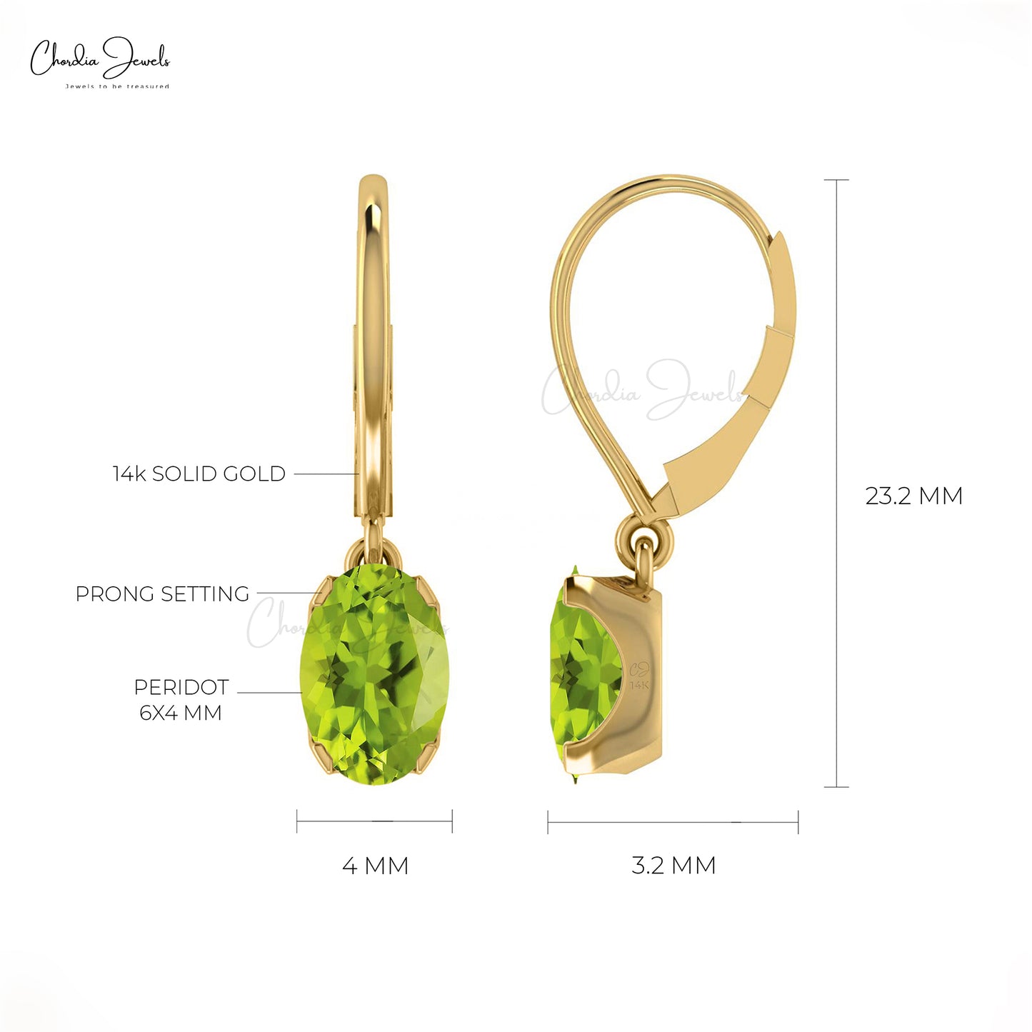 peridot dangle earrings