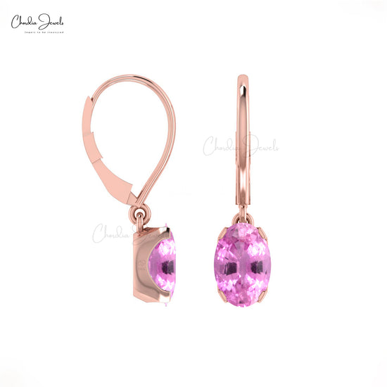 Pink Sapphire Minimalist Earrings