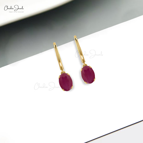 Load image into Gallery viewer, 14k Gold Ruby Earrings
