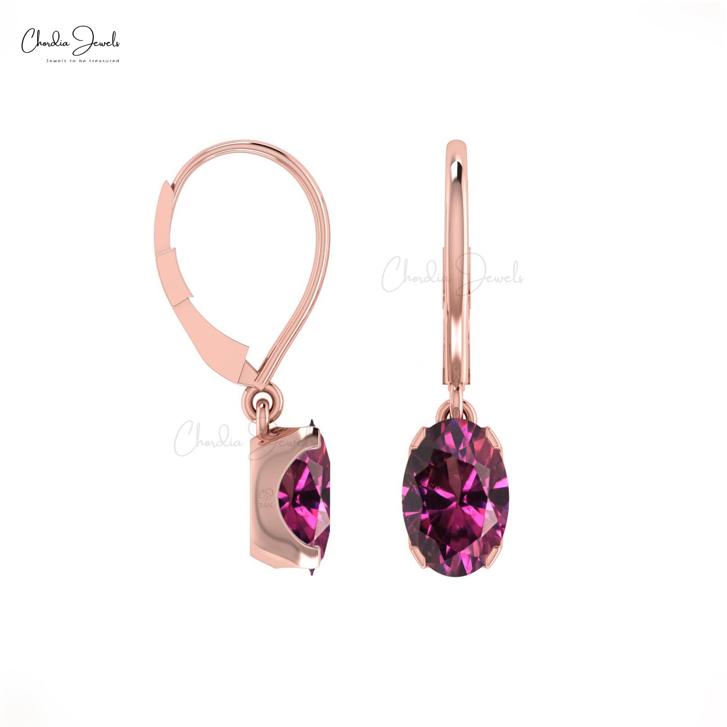 rhodolite garnet earring