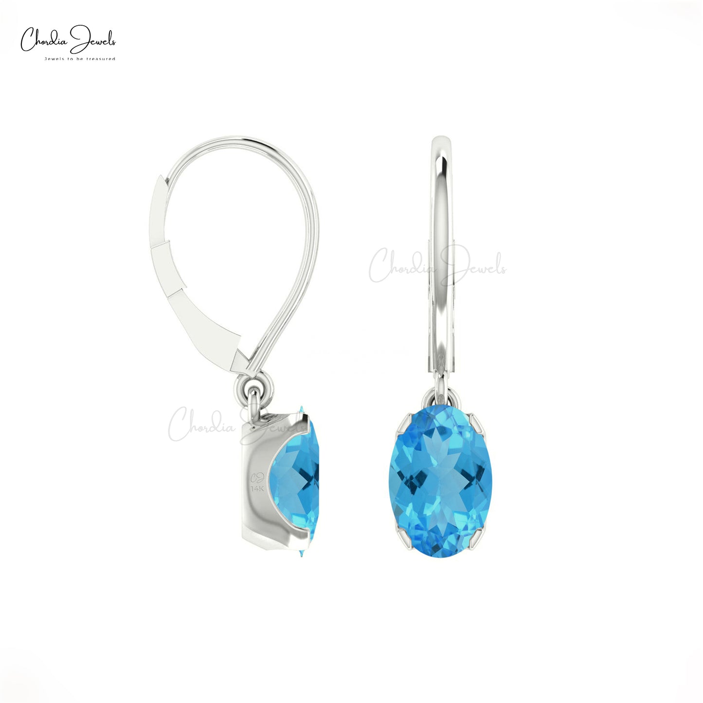 Blue Topaz Dangle Earrings