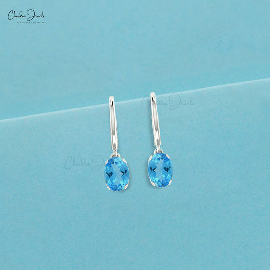 Blue Topaz Dangle Earrings