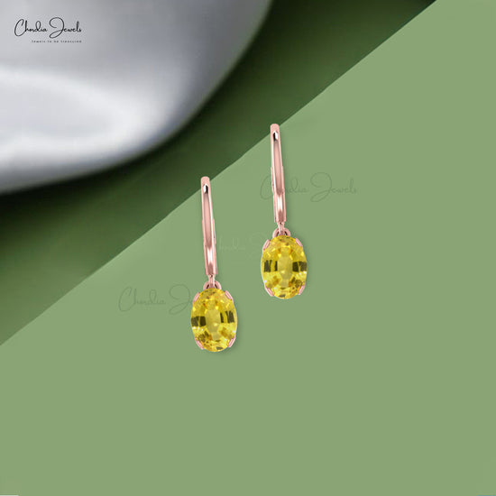 Load image into Gallery viewer, yellow sapphire dangle earrings
