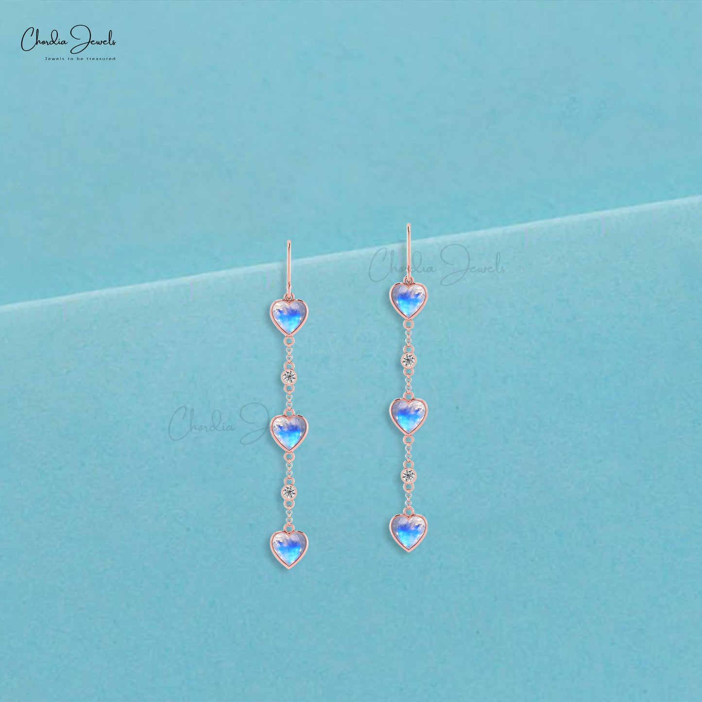 Buy moonstone real gold diamond earrings