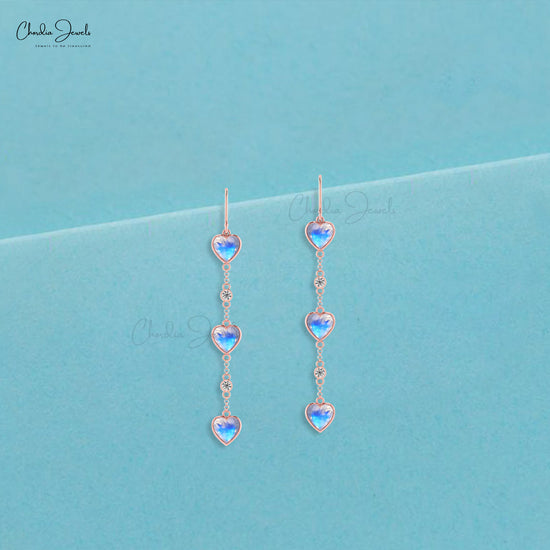 Buy moonstone real gold diamond earrings