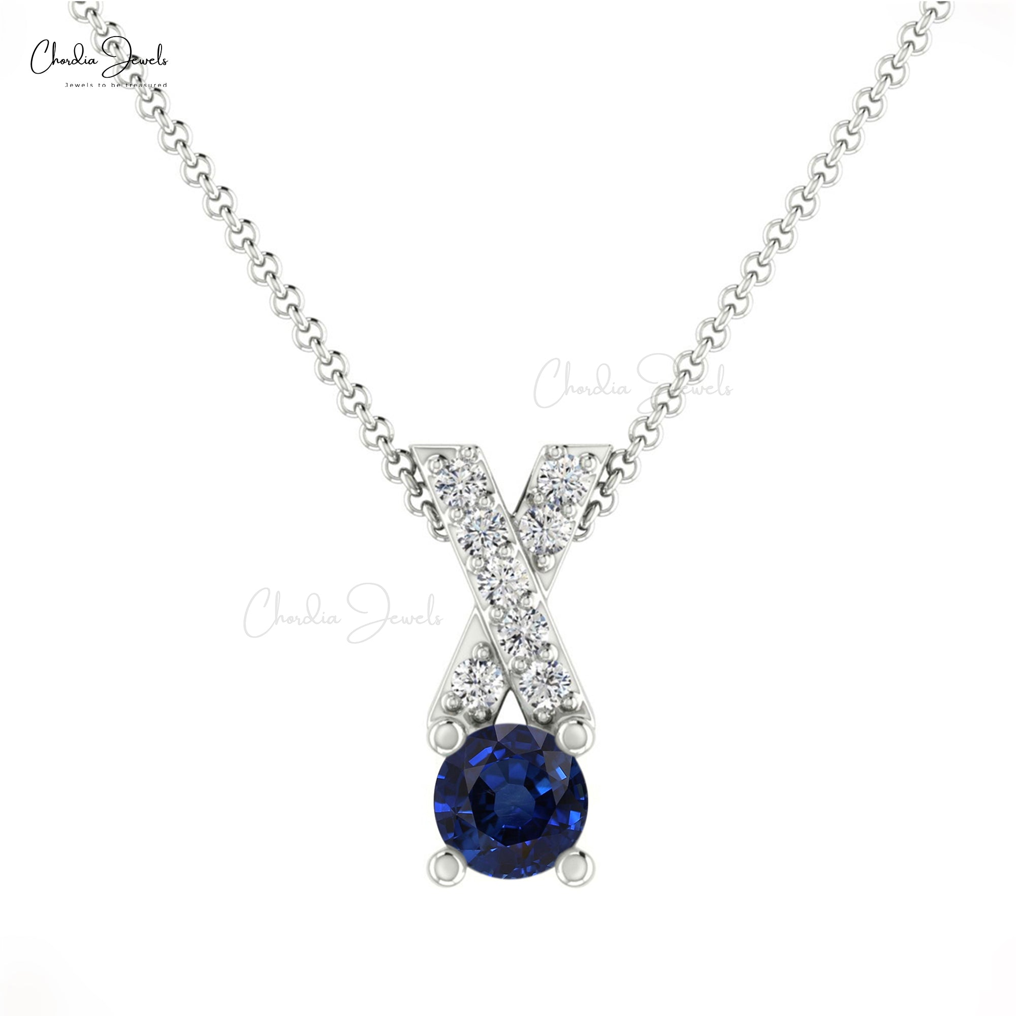 Vlora Diamond and Blue Sapphire Cross Pendant Necklace | Harris Jeweler |  Troy, OH