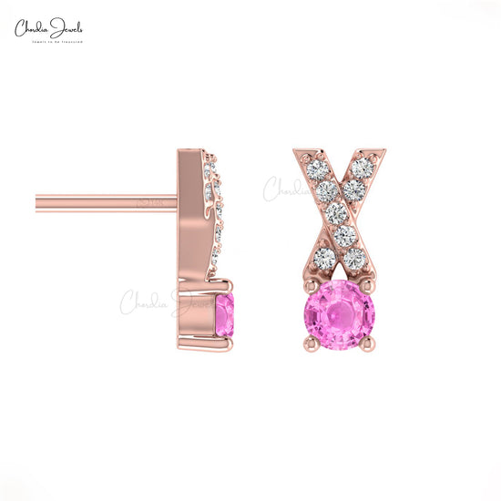 Crisscross Gemstone Studs For Her