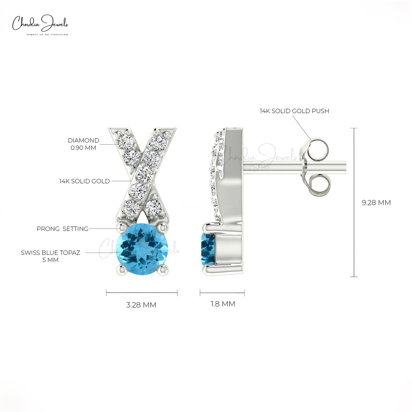 Push Back Studs Earrings For Her