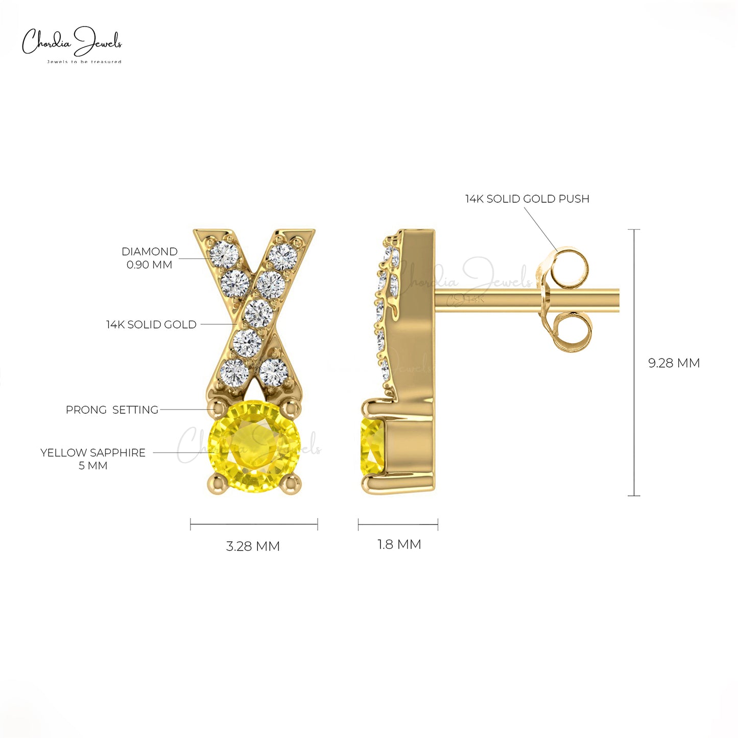 14k Gold Diamond Earrings