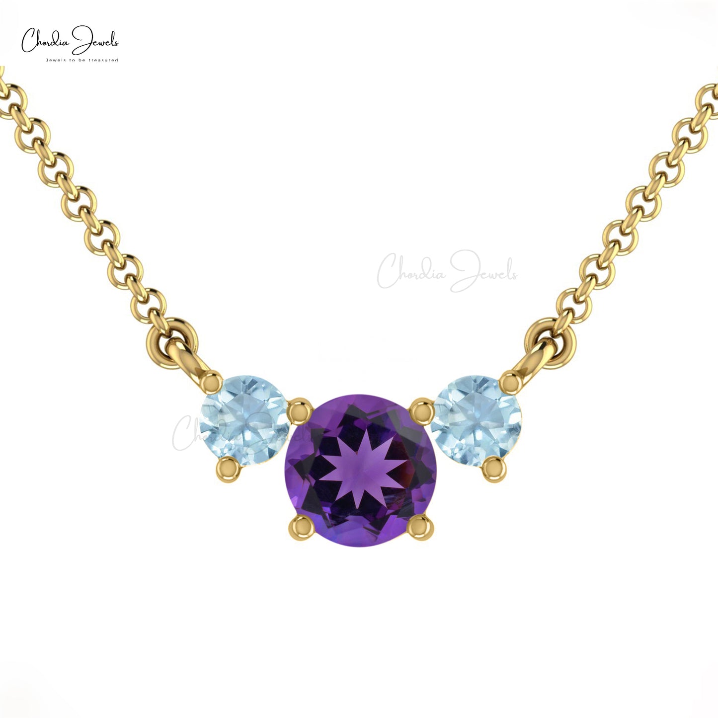 Amethyst and aquamarine necklace store