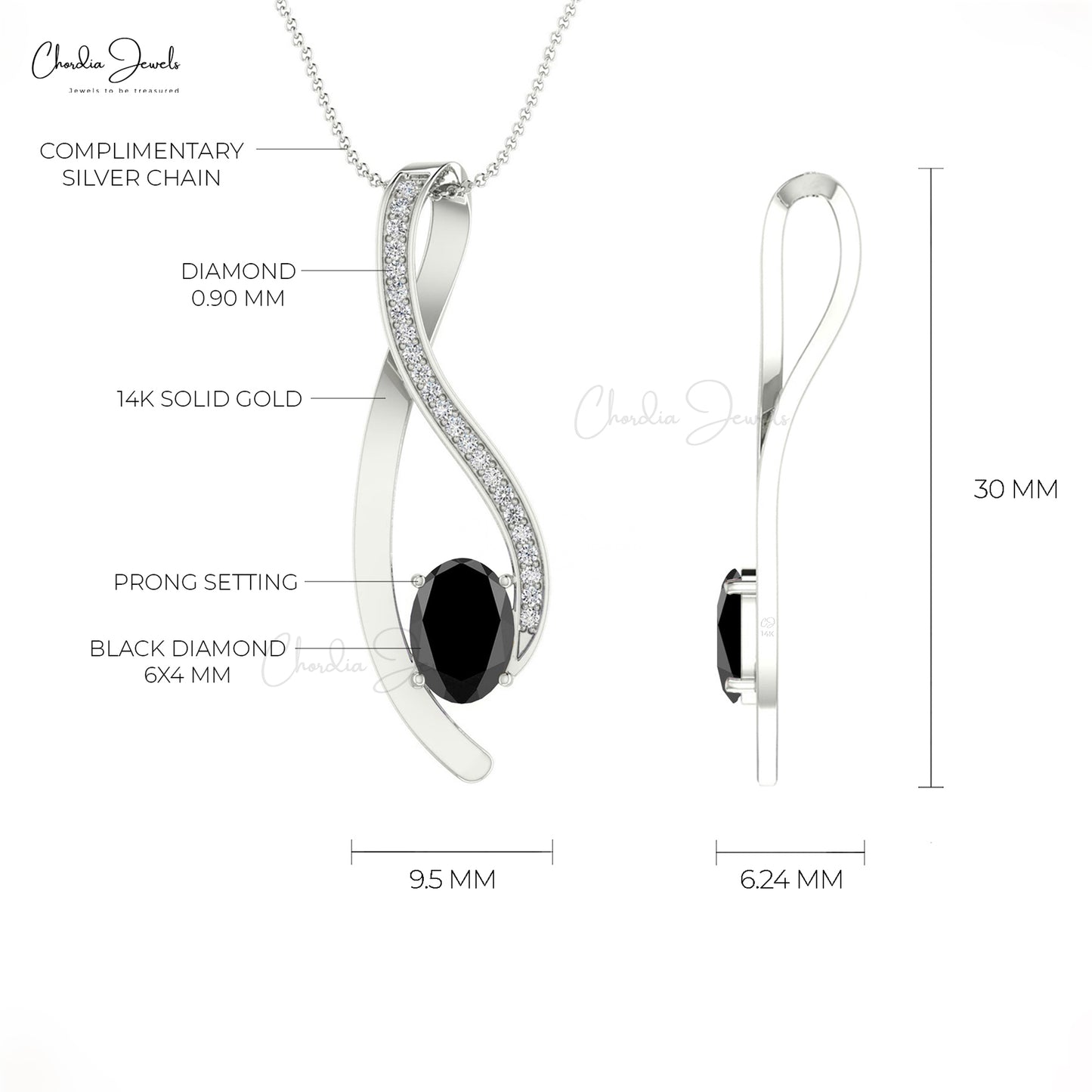 Diamond Curved Pendant