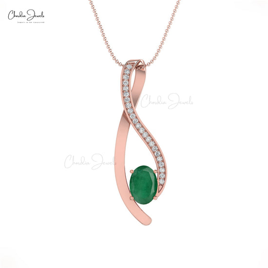 oval emerald overlay pendant