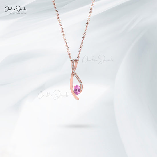 Load image into Gallery viewer, diamond accent sapphire pendant
