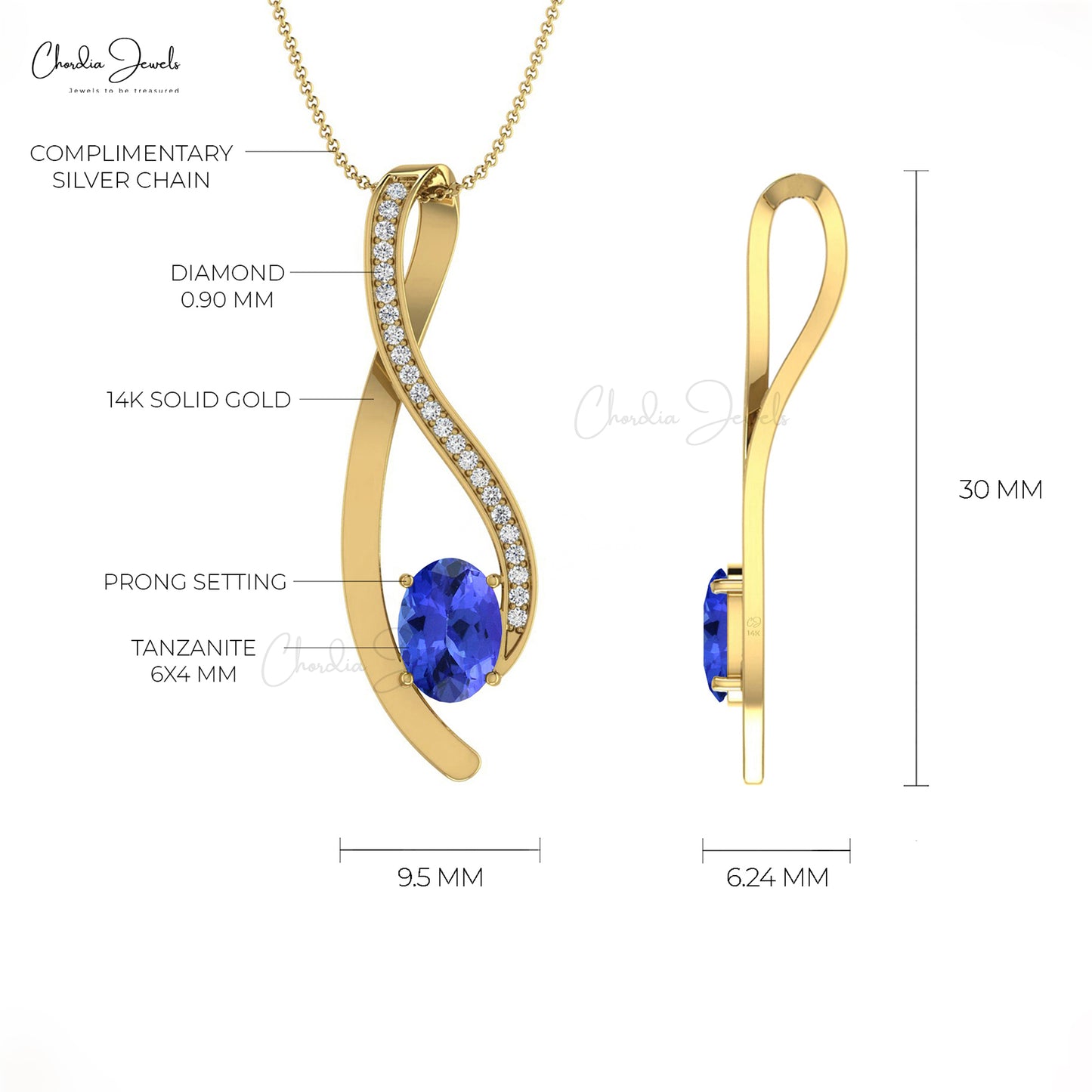 December Birthstone Pendant