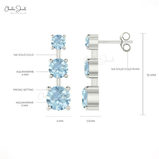 Prong Set Gemstone Studs Earrings