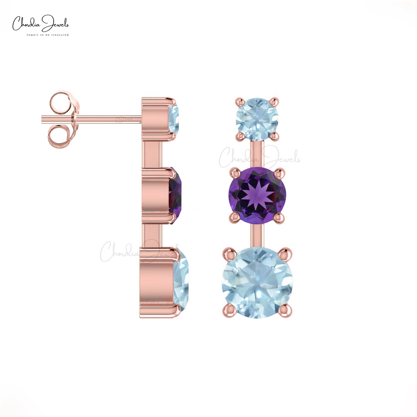 Shop Aquamarine & Amethyst Earrings