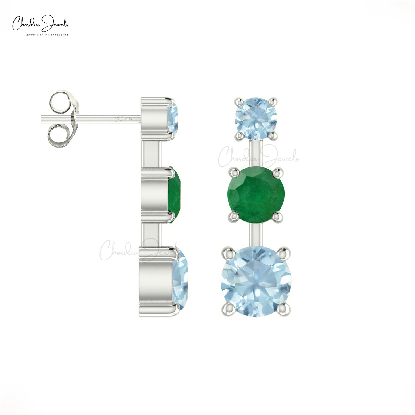 Prong Set Gemstone Studs Earrings