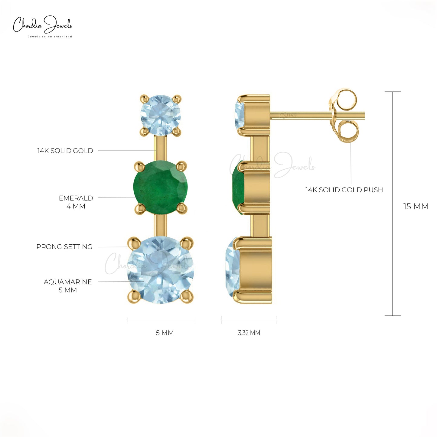 Push Back Studs Earrings