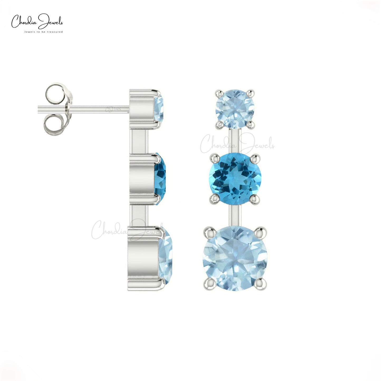 swiss blue topaz earrings