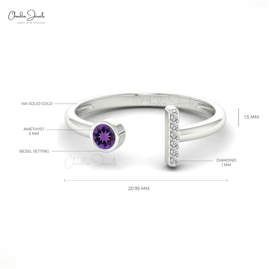 amethyst split shank ring